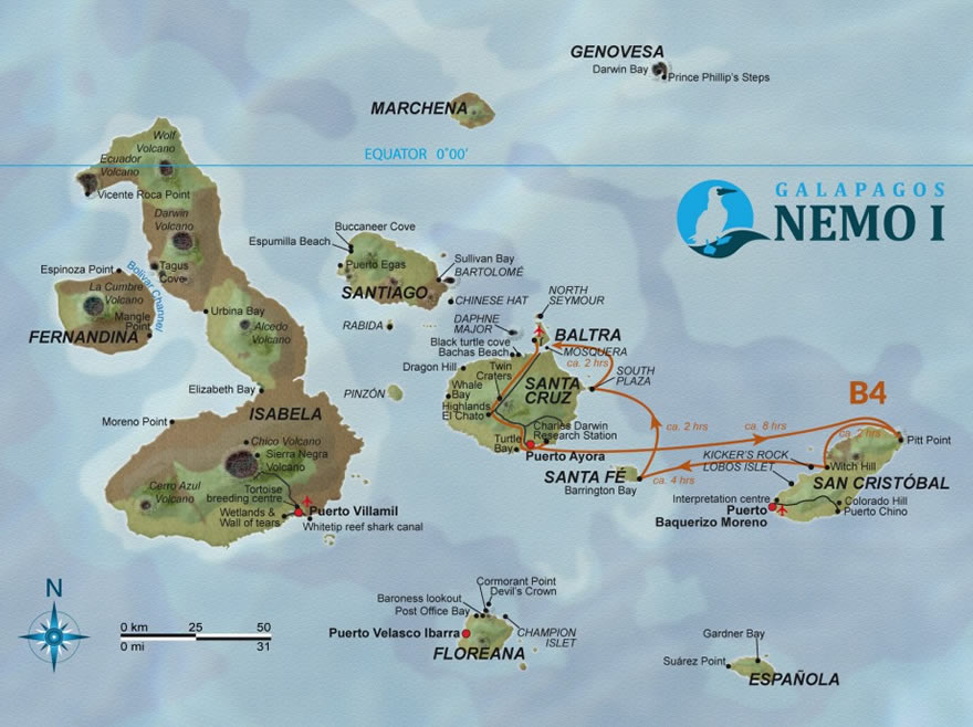 Galapagos Katamaran Nemo I 4-Tagestour B